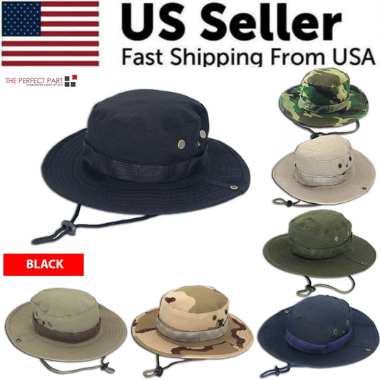 Mandotos safari camo sun hat with mesh brim, outdoor boonie style for sun protection and ventilation.