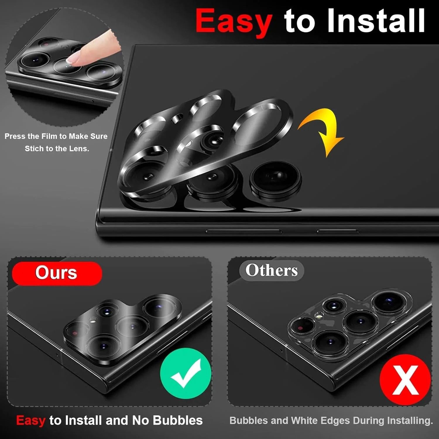 Mandotos screen protector for Samsung S23 and S22 Ultra, clear tempered glass, providing full-screen protection in the USA.