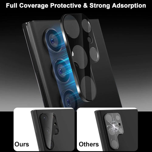 Mandotos screen protector for Samsung S23 and S22 Ultra, clear protective film with precise cutouts for the USA model.