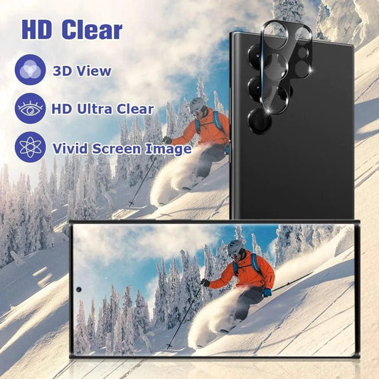 Mandotos screen protector for Samsung Galaxy S23 and S22 Ultra, USA version, showing clear, durable protective film on phone screen.