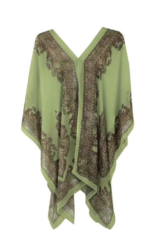 Mandotos Sea Breeze Wrap with lightweight, flowing fabric in soft blue and white, perfect for beach or casual wear.