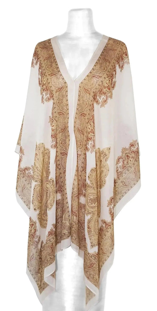 Mandotos Sea Breeze Wrap showing lightweight fabric with ocean-inspired patterns and soft, flowing design.