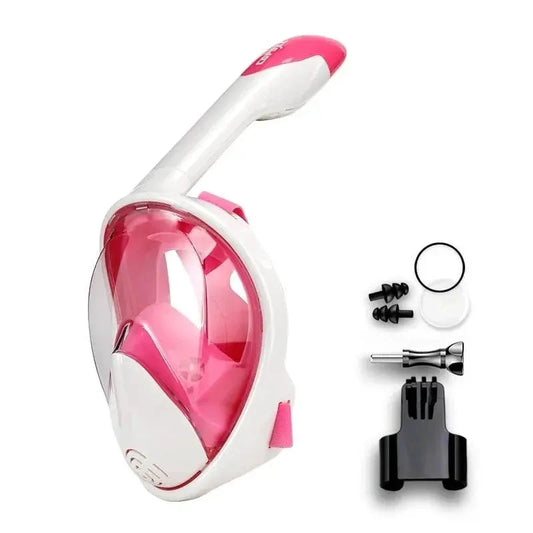 Mandotos seamless snorkel dive mask with clear lens, adjustable strap, and comfortable fit for underwater snorkeling.