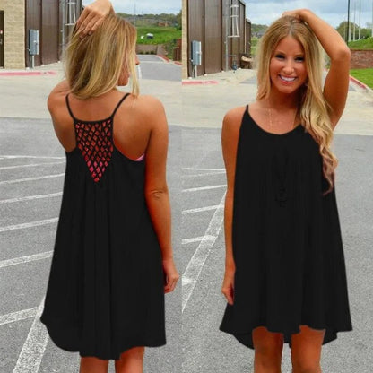 Mandotos Seaside Dream chiffon sundress with flowing fabric, perfect for sunny days and effortless summer elegance.