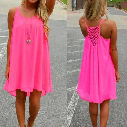 Mandotos Seaside Dream chiffon sundress with flowing fabric, perfect for sunny days and effortless summer style.