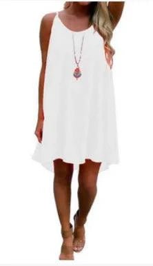 Mandotos Seaside Dream chiffon sundress with flowing fabric and floral design, perfect for sunny summer days.