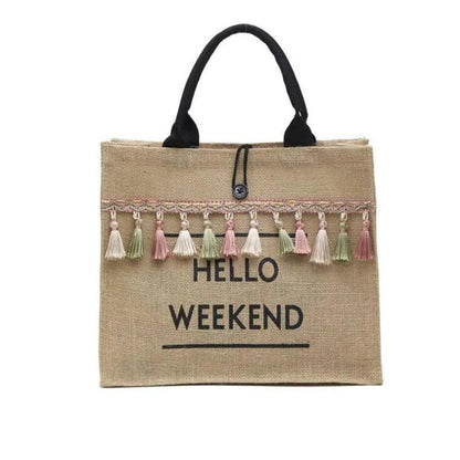 Mandotos Seaside Style Carryall bag with nautical design, featuring spacious interior and sturdy handles for beach or city use.