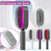 Mandotos self-cleaning hair brush with scalp massage features, showing ergonomic design and one-click cleaning mechanism.