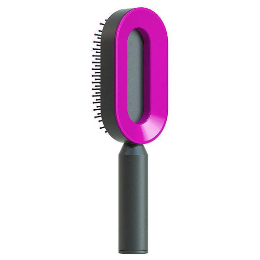 Mandotos self-cleaning hair brush with scalp massage features, showing the brush with ergonomic handle and bristles for gentle scalp care.