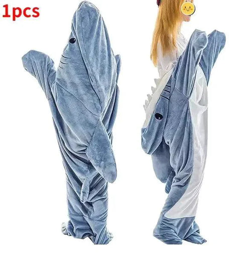 Mandotos Shark CosyWrap blanket for all ages, featuring a fun shark design, soft fabric, and cozy comfort for everyone.