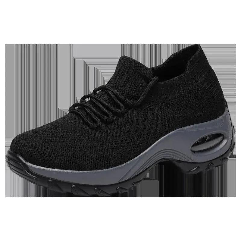 Mandotos women's sports shoes with flying knit sock design, lightweight shaking shoes for active wear.