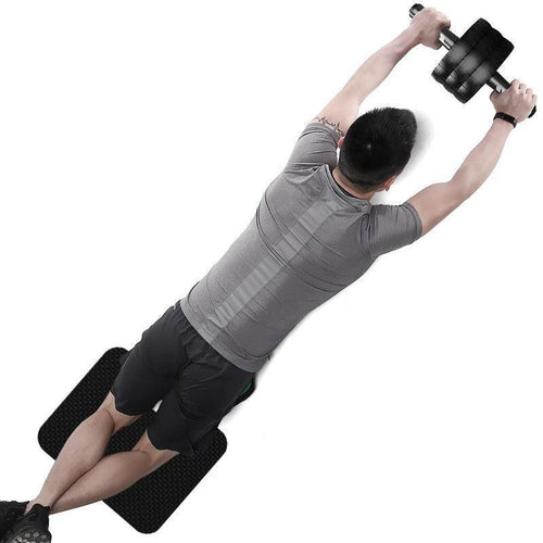 Mandotos silent three-wheel ab roller for core training, featuring a sturdy design and ergonomic grip for effective abdominal workouts.