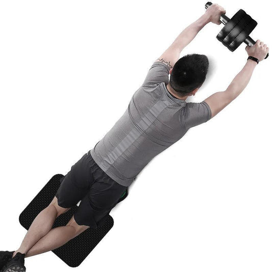 Mandotos silent three-wheel ab roller for core training, featuring a sturdy design and ergonomic grip for effective abdominal workouts.