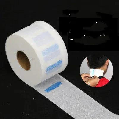 Disposable barber neck shield by MANDOTOS, clear protective cover for barber chairs, lightweight and hygienic for salon use.