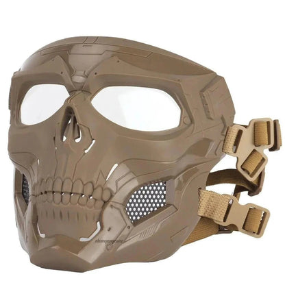 Mandotos Skull Tactical Sports Mask featuring a bold skull design, breathable fabric, and adjustable straps for active outdoor use.