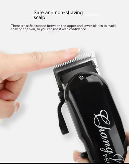 Mandotos Sleek Precision Trimmer Clipper showing a close-up of the compact, lightweight grooming tool with stainless steel blades.