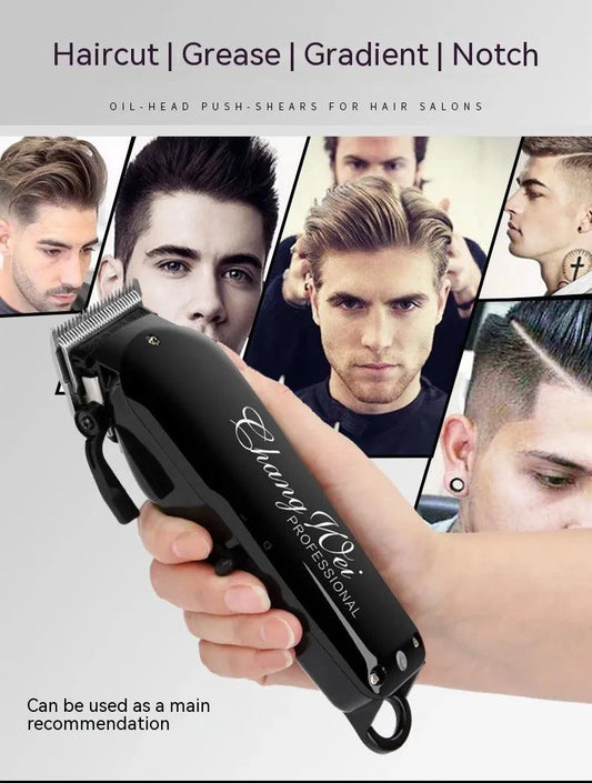 Mandotos Sleek Precision Trimmer Clipper showing a close-up of the stainless steel blade and ergonomic handle design.