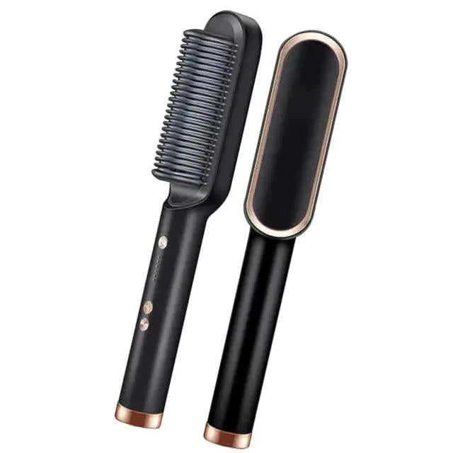 Mandotos SleekStyle electric comb with ergonomic design and stainless steel teeth for efficient hair styling and detangling.