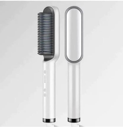 Mandotos SleekStyle electric comb with ergonomic handle and multiple styling settings, perfect for smooth, professional hair grooming.