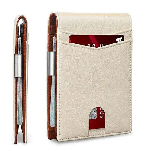 Mandotos slim RFID leather wallet with multiple card slots and sleek design, ideal for secure everyday use.