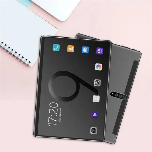 Mandotos 10.1-inch Android tablet with 3G calling and entertainment features, displayed with screen and sleek design