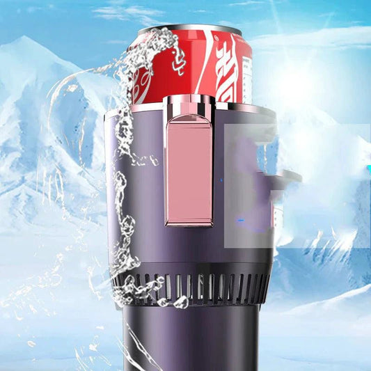 Mandotos SmartTemp auto cup holder with temperature control, holding a coffee cup, designed for on-the-go beverage temperature management.