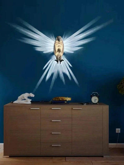 Mandotos Soaring Eagle Wall Light featuring a detailed eagle design and warm illumination for indoor or outdoor decor.