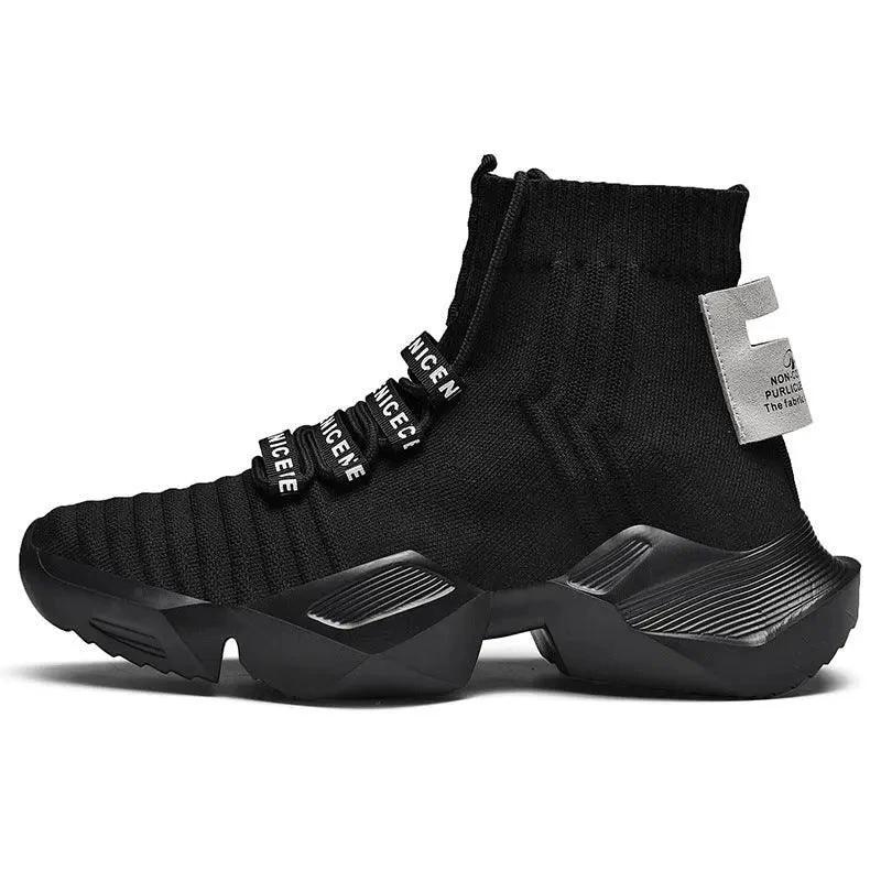 Mandotos men's large size casual sports shoes with sock-inspired design, trendy and comfortable for everyday wear.