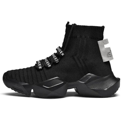 Mandotos men's large size casual sports shoes with sock-inspired design, trendy and comfortable for everyday wear.