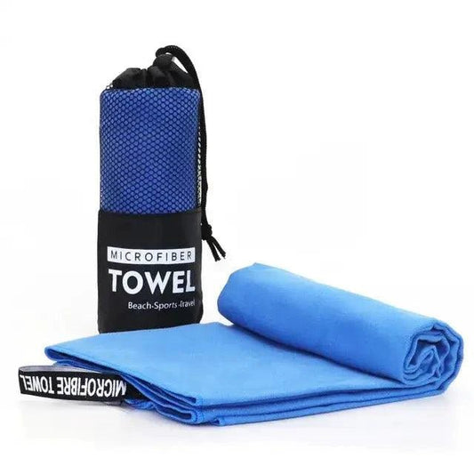 Mandotos Speedy Absorb Microfiber Towel spread out, showing its soft, quick-drying fabric ideal for travel and outdoor activities.