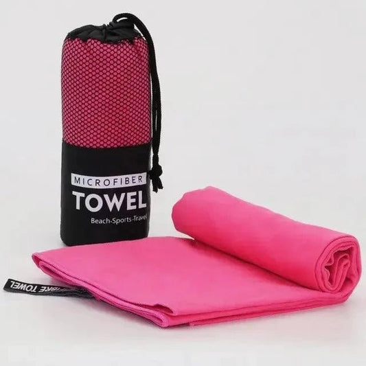 MANDOTOS Speedy Absorb Microfiber Towel displayed with soft, lightweight fabric ideal for quick drying and travel use