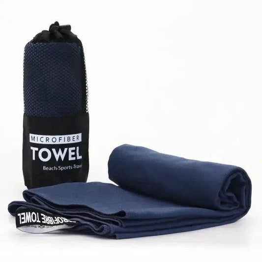 Fast-drying microfiber towel by MANDOTOS, lightweight and highly absorbent for travel, sports, or outdoor activities.
