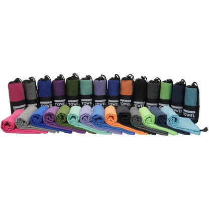 Mandotos Speedy Absorb Microfiber Towel spread out, showing its soft, lightweight fabric perfect for quick drying and travel use.