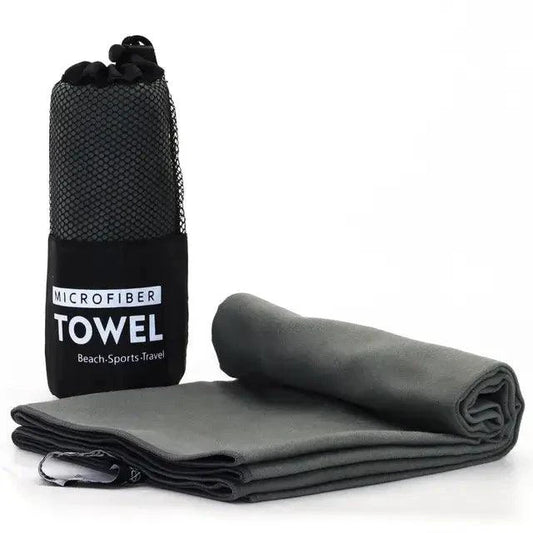 Mandotos Speedy Absorb Microfiber Towel spread out, showcasing its soft, lightweight fabric ideal for quick-drying and travel use.