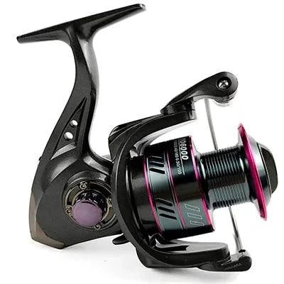 Mandotos SpinMaster Series 1000-7000 fishing reel with durable metal body and smooth spinning mechanism.