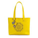 Mandotos Sprout Leather Tote in lemon yellow with sturdy handles and spacious interior, stylish and functional for daily use.