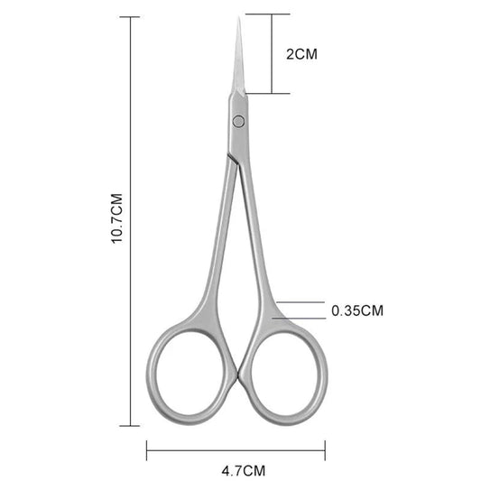 Mandotos stainless steel cuticle scissors with curved tips for nail art and manicure, dead skin removal, professional nail grooming tool