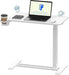 Mandotos standing scroll side table with hidden wheels, height-adjustable bed table, featuring a stylish design and functional surface.