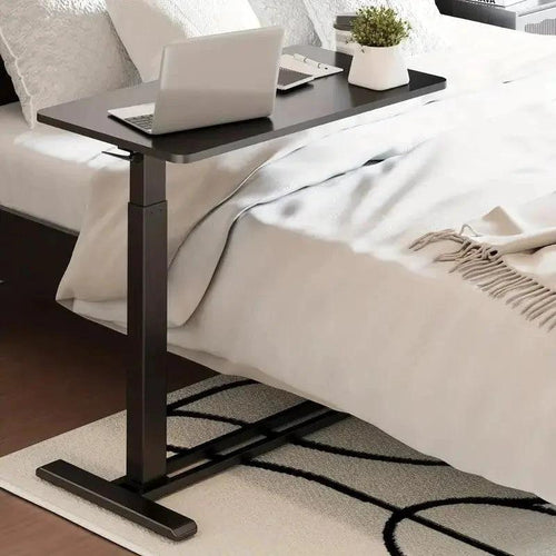 Mandotos standing scroll side table with hidden wheels, height-adjustable bed table for versatile use in living spaces