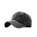 Mandotos star denim baseball cap with adjustable strap and embroidered star design on front, casual headwear for men and women.