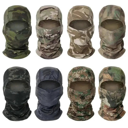 Mandotos Stealth Ops Camo Face Mask with camouflage print, designed for outdoor and tactical use.