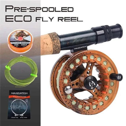 Mandotos Stream Master fishing reel with metal body and smooth handle for freshwater and saltwater fishing.