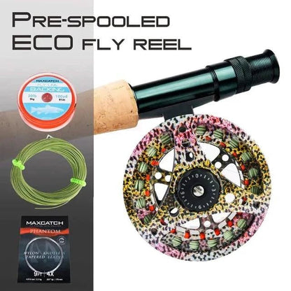 Mandotos Stream Master fishing reel with ergonomic handle and metallic finish, ideal for freshwater and saltwater fishing.