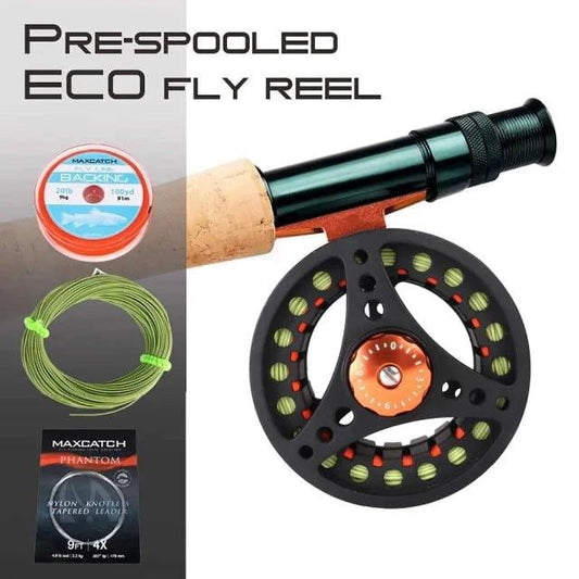 Mandotos Stream Master fishing reel with metal spool and ergonomic handle, designed for smooth casting and durability.