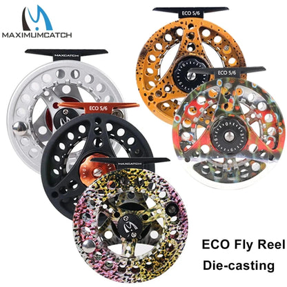 Mandotos Stream Master fishing reel with black body and metal spool, designed for smooth casting and fishing durability.