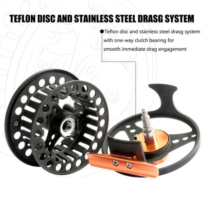 Mandotos Stream Master fishing reel with metal spool and ergonomic handle, designed for smooth casting and durability.