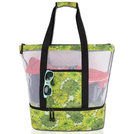 Mandotos summer beach cooler tote with insulated interior, durable fabric, and carrying handles for outdoor picnic and beach trips.