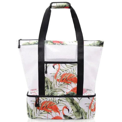 Mandotos summer beach cooler tote bag with insulated interior and sturdy handles for outdoor picnics and beach outings.