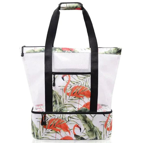 Mandotos summer beach cooler tote bag with insulated interior and sturdy handles for outdoor picnics and beach outings.