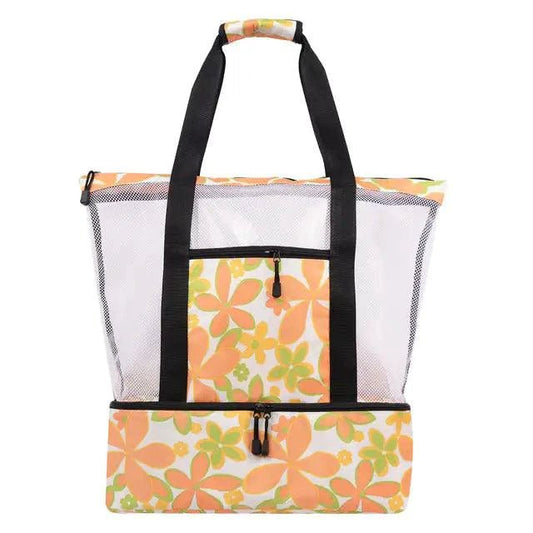 Mandotos summer beach cooler tote with insulated interior, sturdy handles, and stylish design for outdoor picnics and beach days.